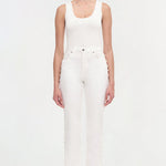 Amelia High Rise Pearl Embellished Denim Ivory