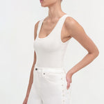 Amelia High Rise Pearl Embellished Denim Ivory