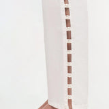 Amelia High Rise Pearl Embellished Denim Ivory