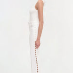 Amelia High Rise Pearl Embellished Denim Ivory