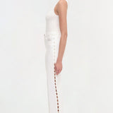 Amelia High Rise Pearl Embellished Denim Ivory