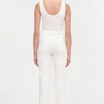 Amelia High Rise Pearl Embellished Denim Ivory