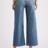 High Rise Wide Leg Crop Crafted Indigo