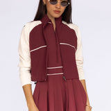 Nicole Cropped Jacket Cherry Lacquer/Ecru