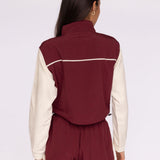 Nicole Cropped Jacket Cherry Lacquer/Ecru