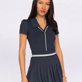 Madison Collard Shirt Navy