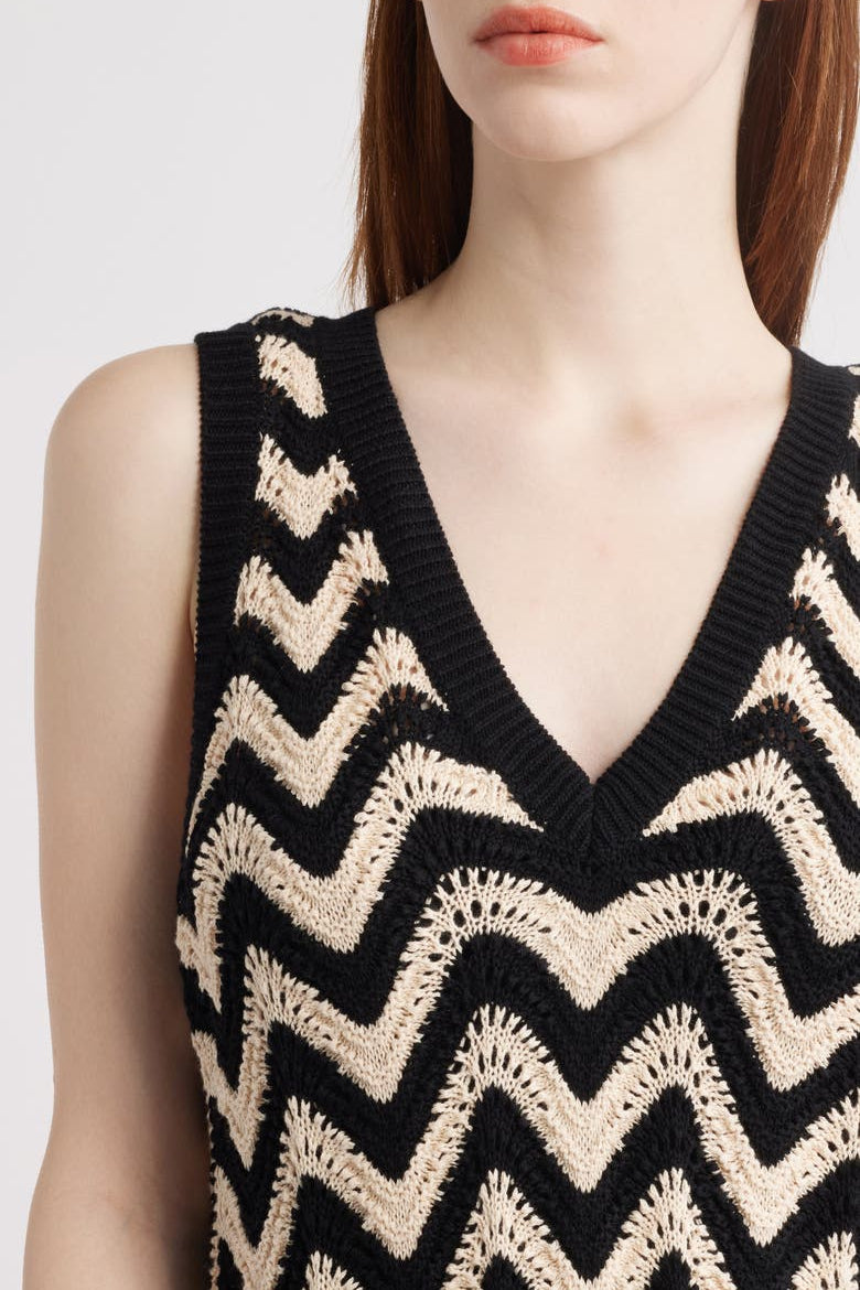 Lauren Chevron Mini Dress Sand Dollar Multi