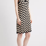 Lauren Chevron Mini Dress Sand Dollar Multi