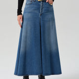 Fluid Denim Maxi Skirt