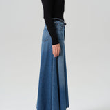 Fluid Denim Maxi Skirt