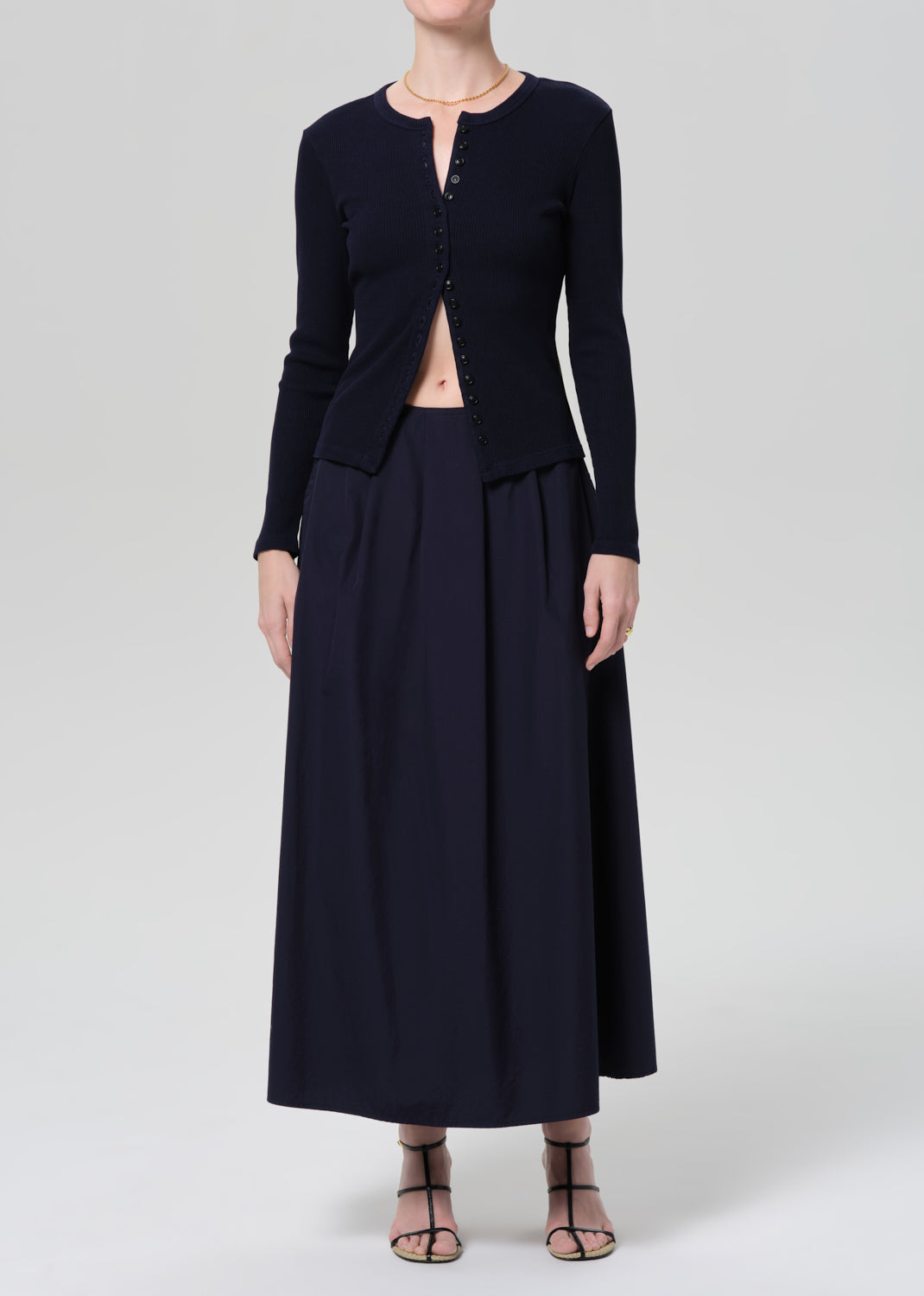 Emi Poplin Skirt Navy