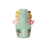 Tropical pink-blue vase L16.7cm D12cm H20.6cm