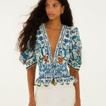 FLORA TILE OFF-WHITE BLOUSE