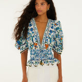 FLORA TILE OFF-WHITE BLOUSE