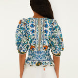 FLORA TILE OFF-WHITE BLOUSE