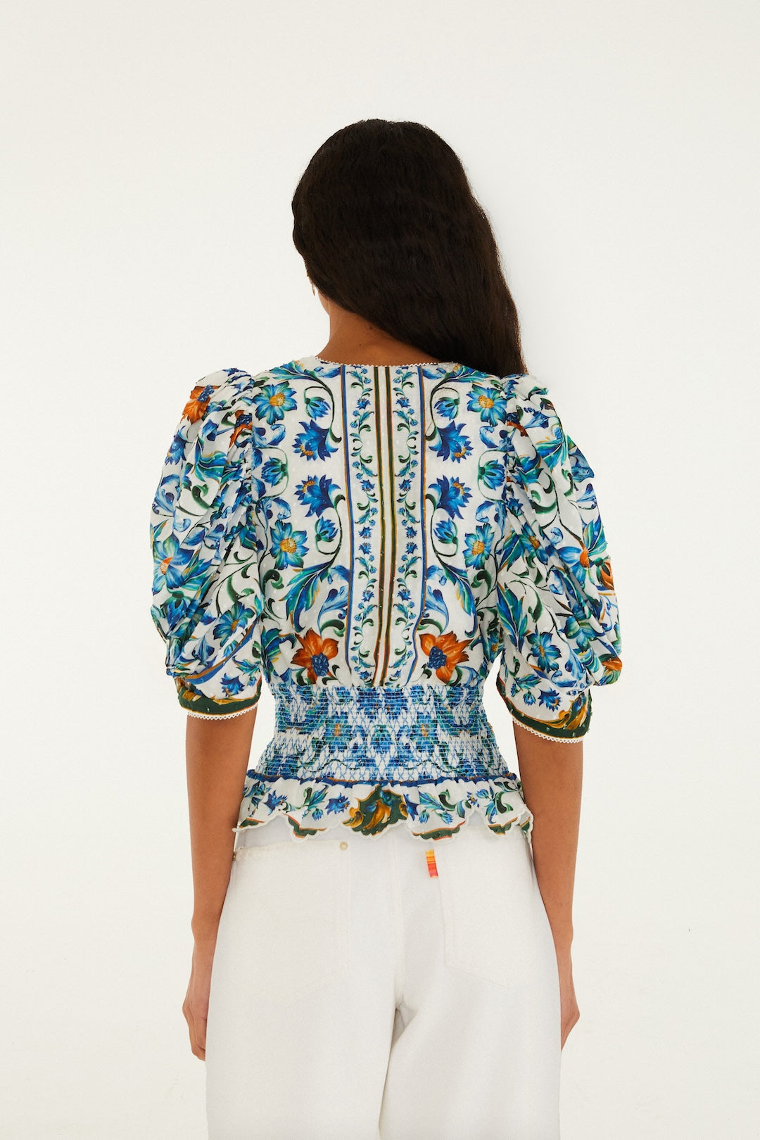 FLORA TILE OFF-WHITE BLOUSE