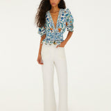 FLORA TILE OFF-WHITE BLOUSE