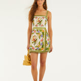 Tropical Scarf Sand Sleeveless Mini Dress