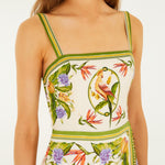Tropical Scarf Sand Sleeveless Mini Dress
