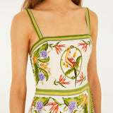 Tropical Scarf Sand Sleeveless Mini Dress