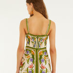 Tropical Scarf Sand Sleeveless Mini Dress