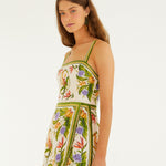 Tropical Scarf Sand Sleeveless Mini Dress