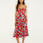 CHERRY BLOSSOM SLEEVELESS MIDI DRESS