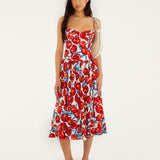 CHERRY BLOSSOM SLEEVELESS MIDI DRESS