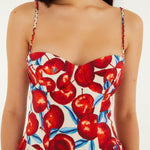 CHERRY BLOSSOM SLEEVELESS MIDI DRESS