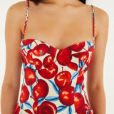 CHERRY BLOSSOM SLEEVELESS MIDI DRESS