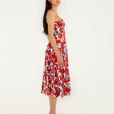 CHERRY BLOSSOM SLEEVELESS MIDI DRESS