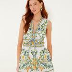 EMILY FLORAL TAPESTRY OFF-WHITE MINI DRESS