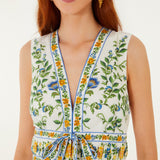 EMILY FLORAL TAPESTRY OFF-WHITE MINI DRESS