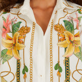 TROPICAL ROYALTY OFF-WHITE SHIRT LONG SLEEVE