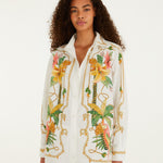 TROPICAL ROYALTY OFF-WHITE SHIRT LONG SLEEVE