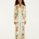 TROPICAL ROYALTY OFF-WHITE SHIRT LONG SLEEVE