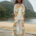 TROPICAL ROYALTY OFF-WHITE PANTS