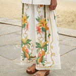 TROPICAL ROYALTY OFF-WHITE PANTS