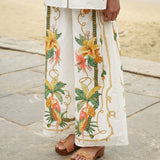TROPICAL ROYALTY OFF-WHITE PANTS
