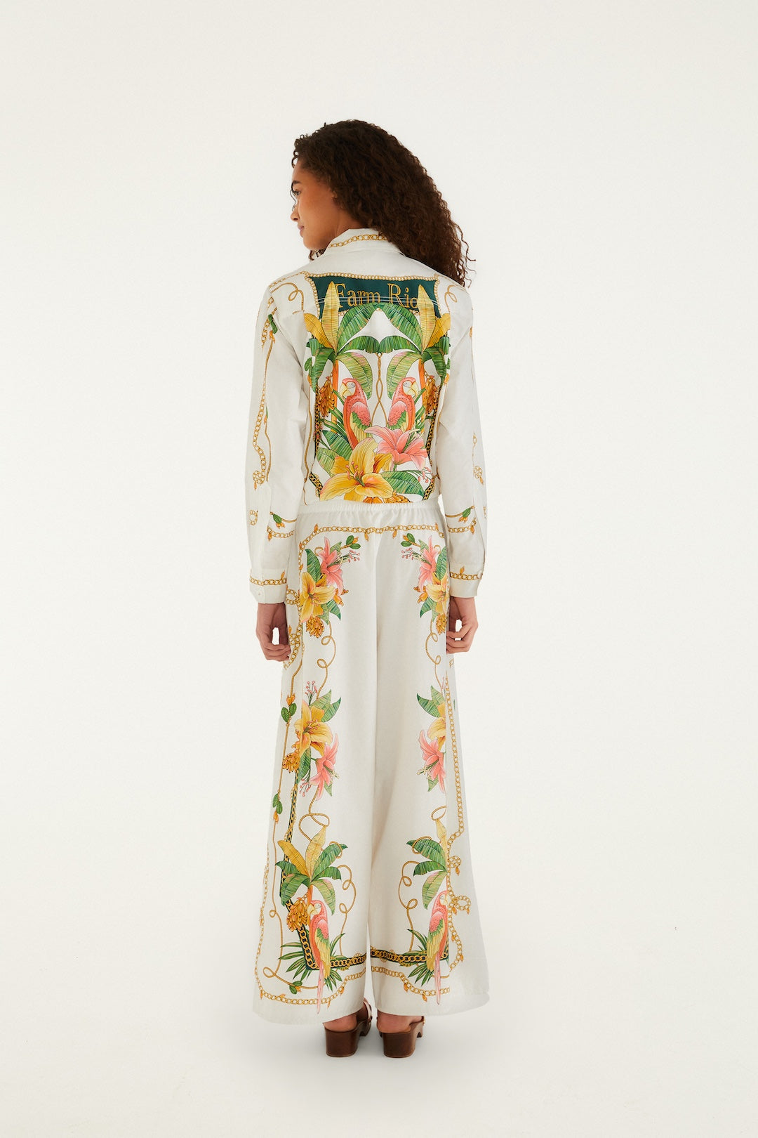 TROPICAL ROYALTY OFF-WHITE PANTS