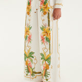 TROPICAL ROYALTY OFF-WHITE PANTS