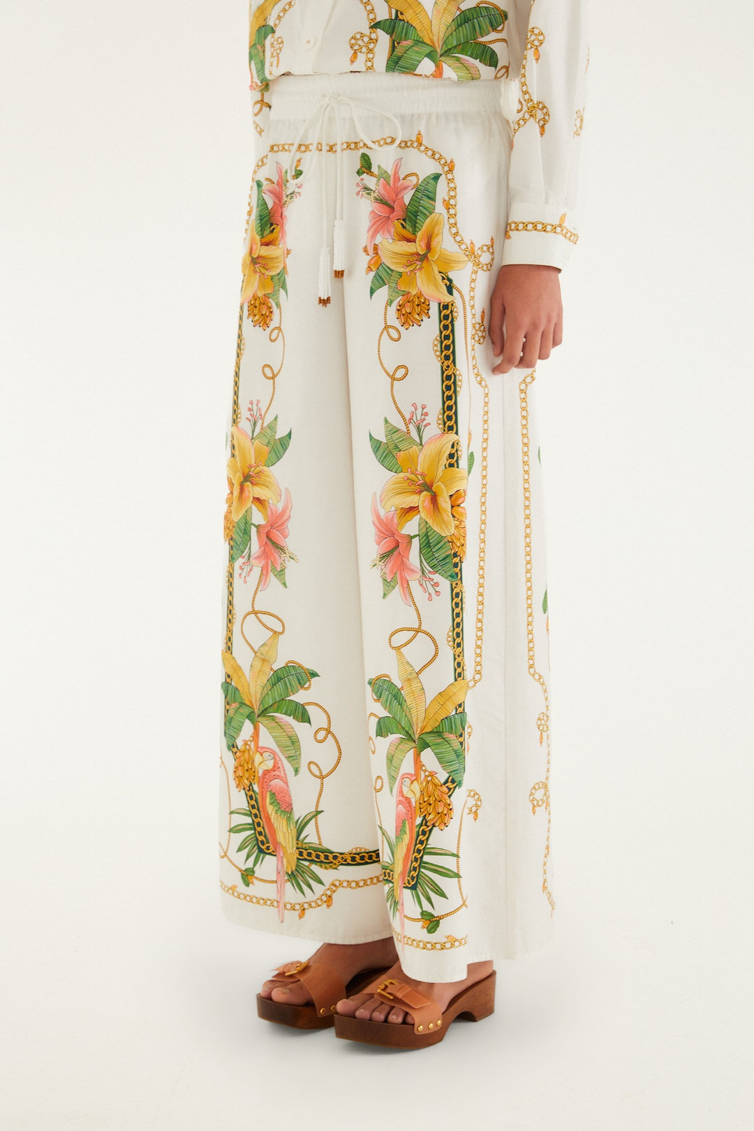 TROPICAL ROYALTY OFF-WHITE PANTS
