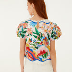 WHITE CANVAS SCALLOPED SHORTS
