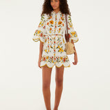 LEMON BOUQUET OFF-WHITE MINI DRESS