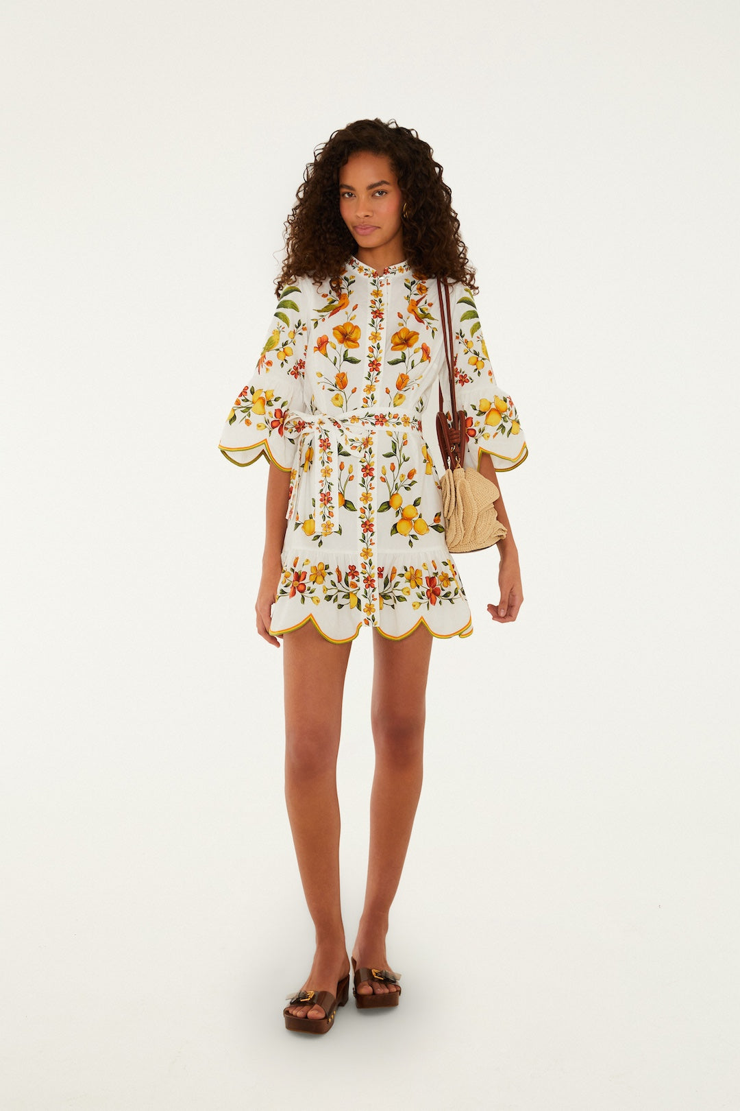 LEMON BOUQUET OFF-WHITE MINI DRESS