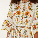 LEMON BOUQUET OFF-WHITE MINI DRESS