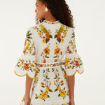 LEMON BOUQUET OFF-WHITE MINI DRESS