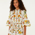 LEMON BOUQUET OFF-WHITE MINI DRESS