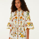 LEMON BOUQUET OFF-WHITE MINI DRESS