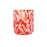 Red speckled tumbler glass D8 H9.5 cm